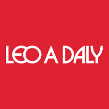 The Leo A Daly logo text on a red background.